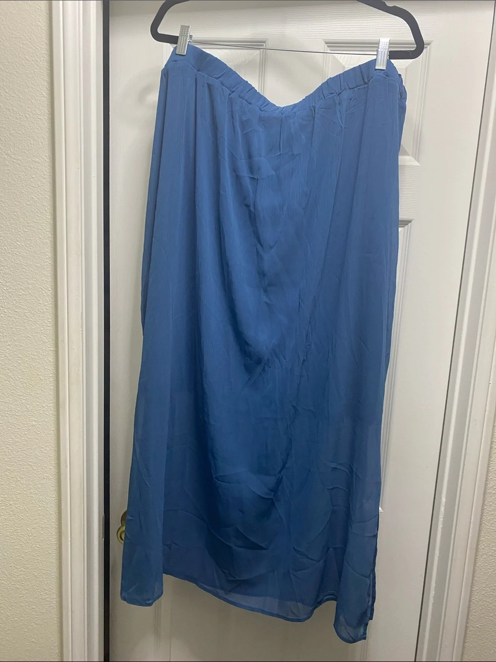 H by Halston Blue Maxi Slip Skirt